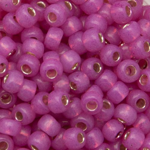 rocaille toho seed beads 6/0 - silver-lined milky hot pink (2107) | 10gr