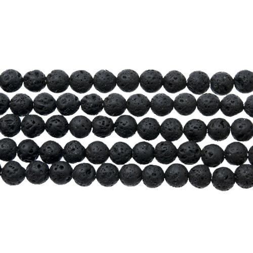 black lava stone round 4-5mm | 15/16-inch strand