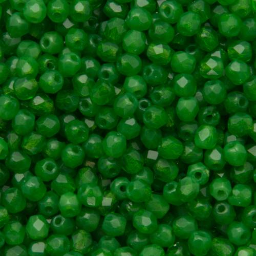 böhmische glasschliffperlen opal green 3mm | 50st