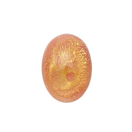 rosaline stardust glass cabochon smooth oval 25x18mm | 1pc