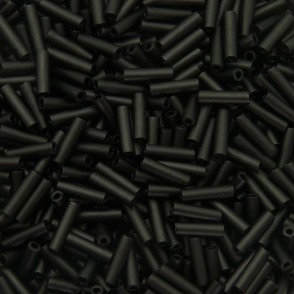 bugle miyuki beads 6mm - matte black (401f) | 10gr