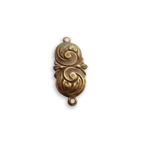 vintaj natural brass nouveau swirls link 19x9mm | 1pc