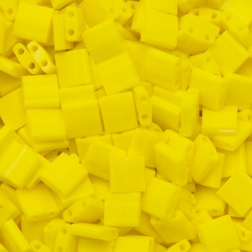 miyuki tila beads - opaque yellow 5mm | 5gr