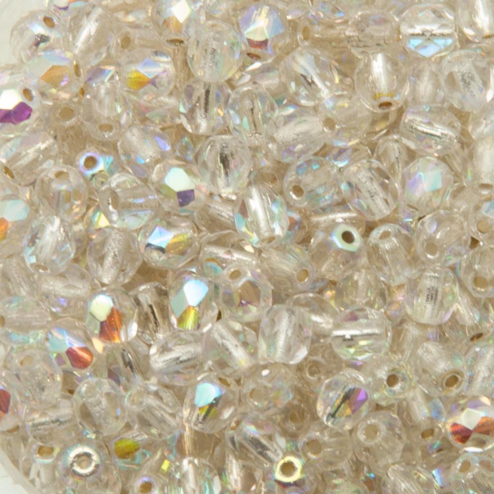 böhmische glasschliffperlen silver lined crystal ab 4mm | 50st