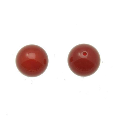 red agate half-drilled smooth round 6mm | 6pc