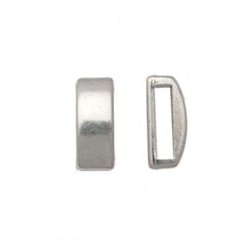 antique silver plated bead tube 13x5mm | 4pc
