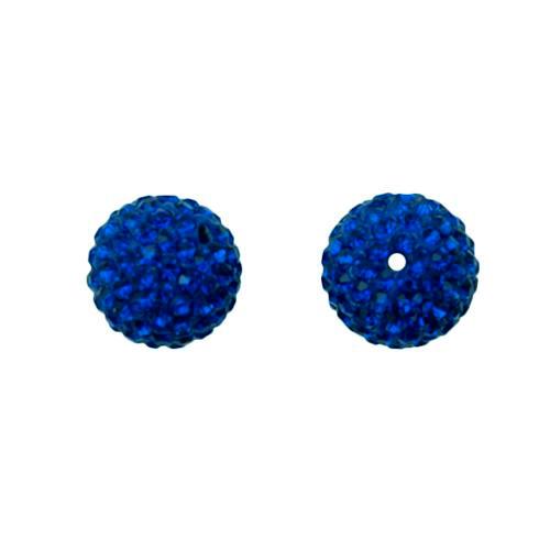 pave' beads - capri blue round 6mm | 1pc