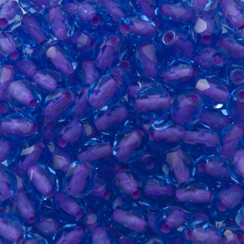böhmische glasschliffperlen violet lined light sapphire 4mm | 50st