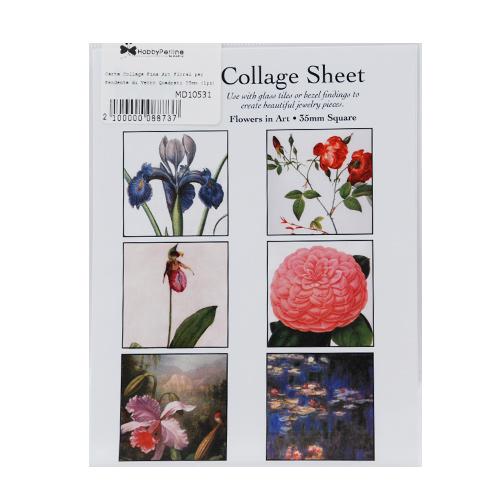 collage sheet - fine art floral theme square 35mm | 1pc