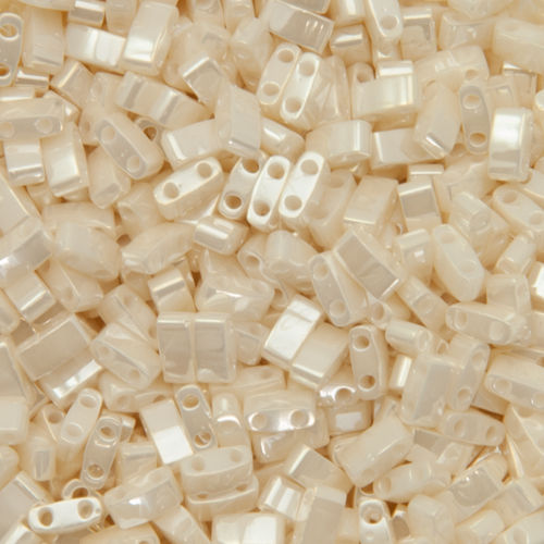 miyuki half tila beads - ivory pearl ceylon 5x2,3mm | 5gr