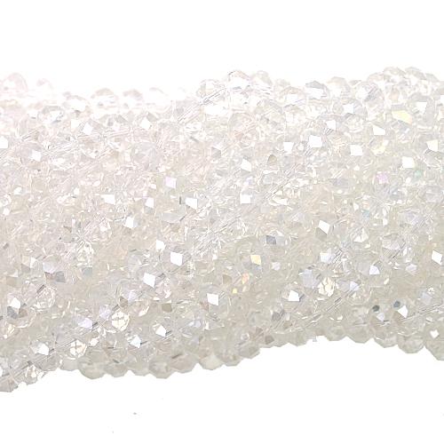 crystal ab chinese crystal faceted roundelle 8x6mm | 1 strand