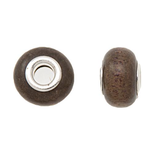 greywood wood large hole beads 14x9mm | 2pc