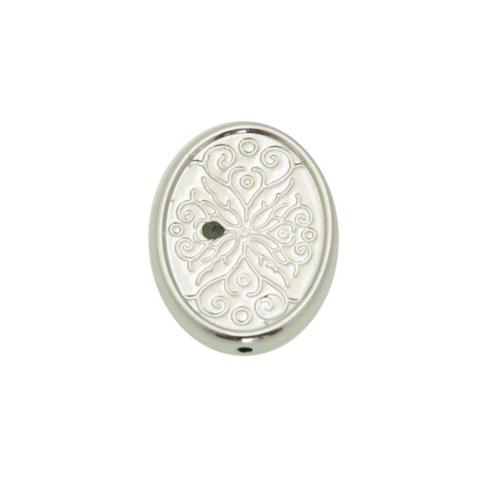 basis für ovale cabochons 18,5x13,5mm rhodiumfarben | 2st