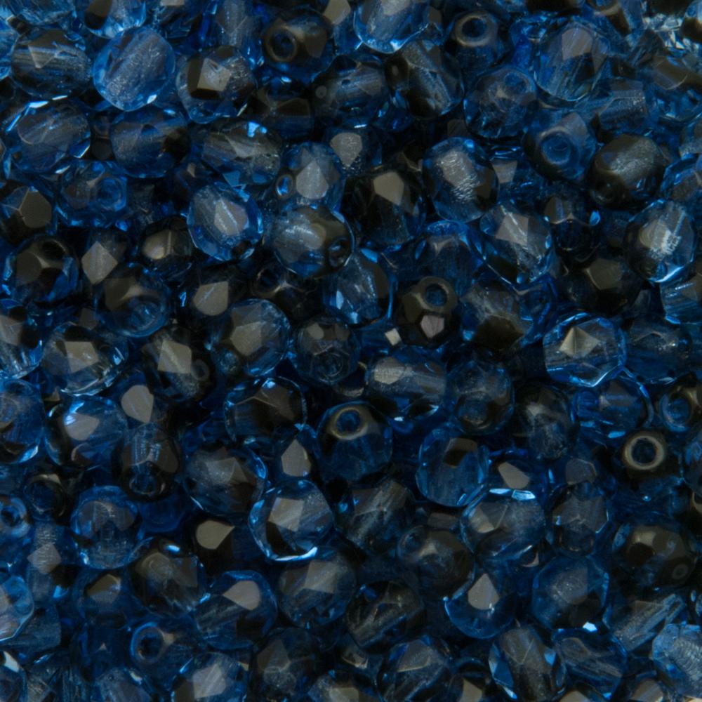 böhmische glasschliffperlen sapphire tortoise 4mm | 50st