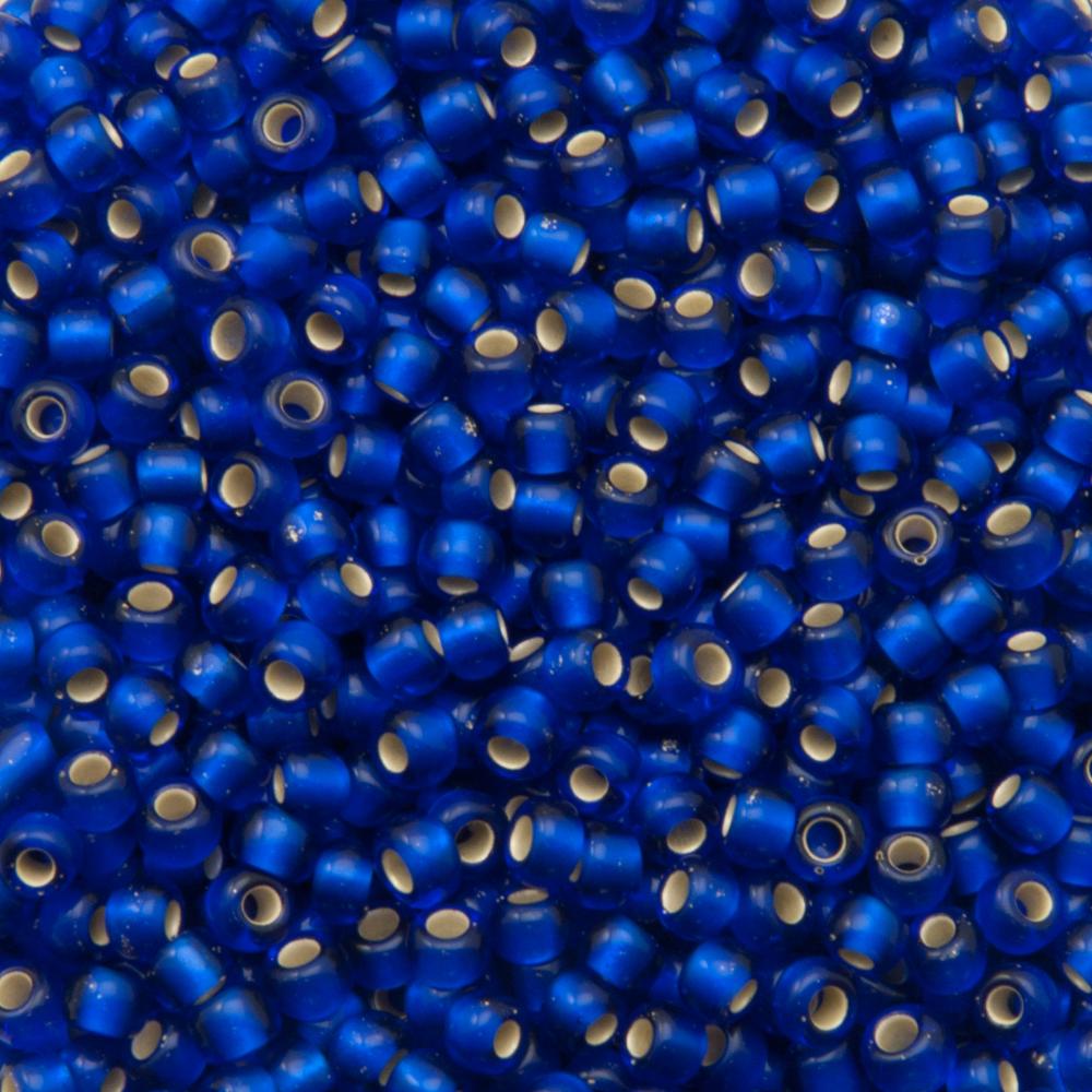 saatperlen toho 8/0 silver-lined frosted dark sapphire (28f) | 10gr