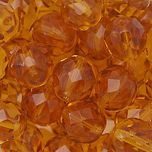 böhmische glasschliffperlen topaz 10mm | 10st