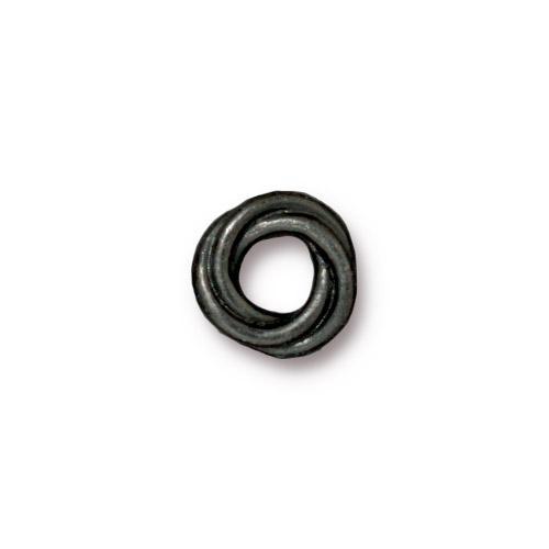 spacer twisted gunmetal großlochperle 10x2mm | 2st