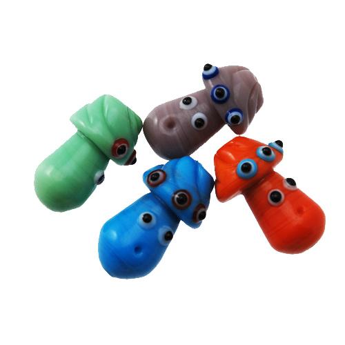 lampwork mushrooms color mix 24mm | 4pc