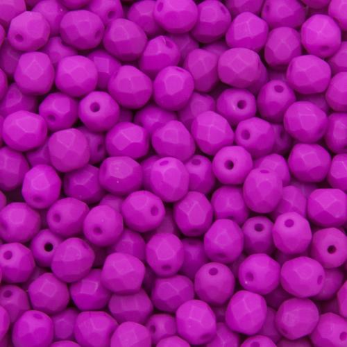 böhmische glasschliffperlen neon purple 4mm | 50st