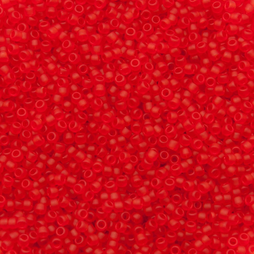 saatperlen toho 15/0 trasparent frosted siam ruby (5bf) | 10gr