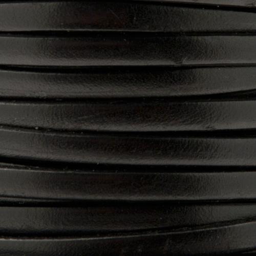 black flat leather cord 5mm | 20cm