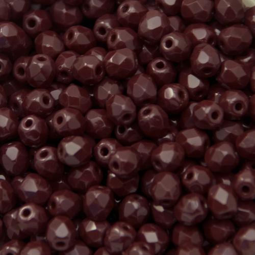 böhmische glasschliffperlen opaque garnet 4mm | 50st