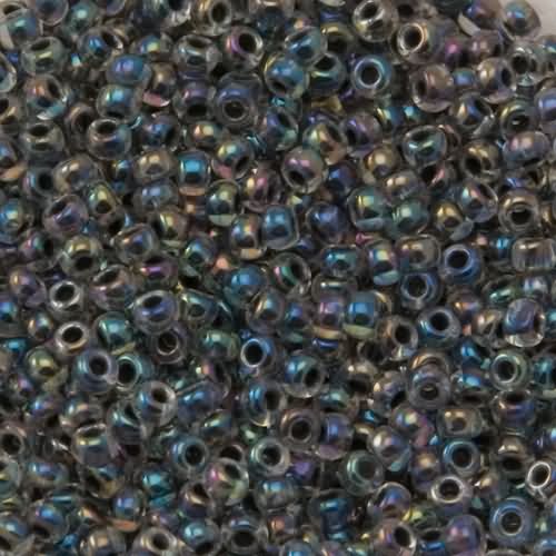 rocaille toho seed beads 11/0 - inside color rainbow crystal/opaque gray lined (783) | 10gr