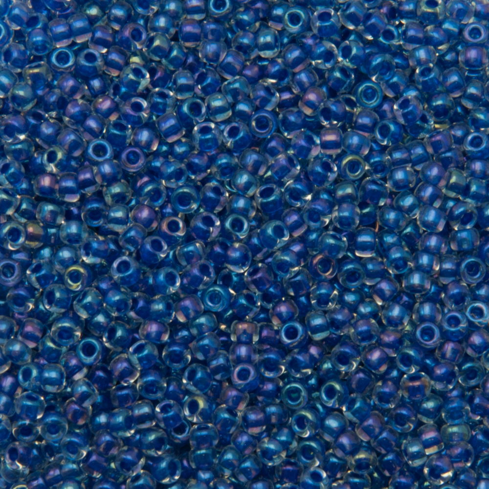 rocaille toho seed beads 11/0 inside color luster crystal/caribean blue lined (189) | 10gr