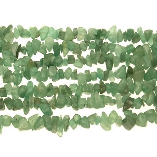 green avventurine chips 5-10mm | 32-inch strand approx.