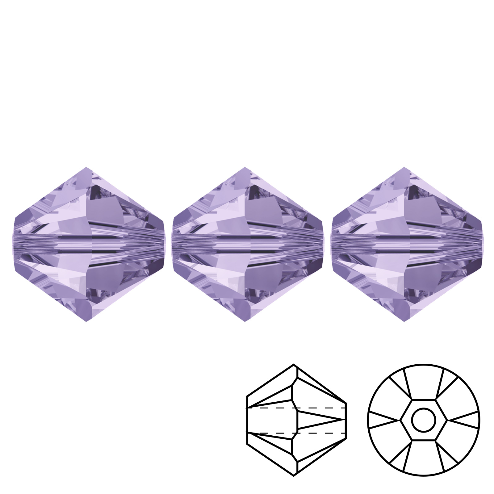 bicone (5328) violet 6mm | 20pc