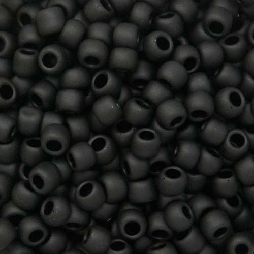 rocaille toho seed beads 6/0 opaque frosted jet (49f) | 10gr