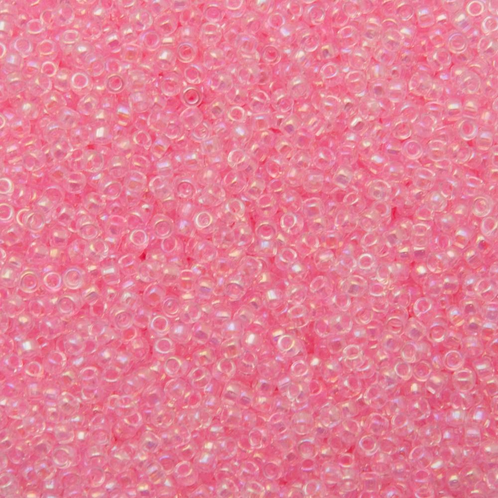 rocaille toho seed beads 15/0 - transparent rainbow ballerina pink (171d) | 10gr
