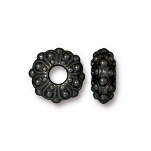 gunmetal casbah large hole beads 12x5mm | 1pc