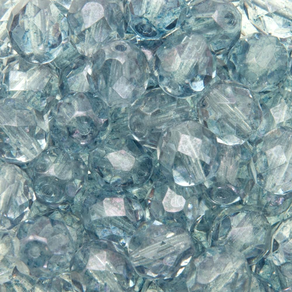 böhmische glasschliffperlen luster transparent blue 8mm | 25st
