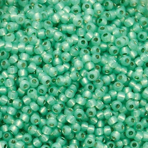 saatperlen toho 11/0 per.finish silver-lined milky dark peridot (pf2119) | 10gr