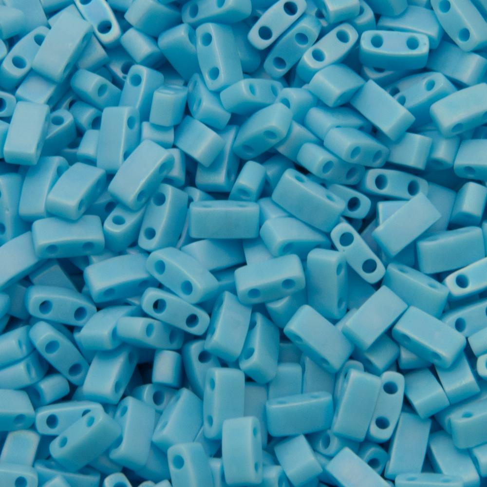 miyuki half tila beads - matte opaque turquoise ab 5x2,3mm | 5gr