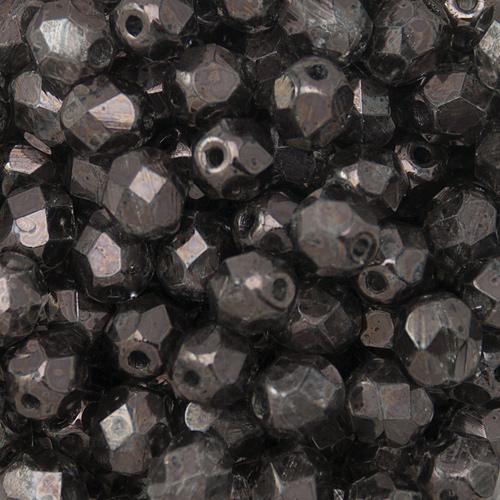 böhmische glasschliffperlen grey crystal marble 6mm | 25st