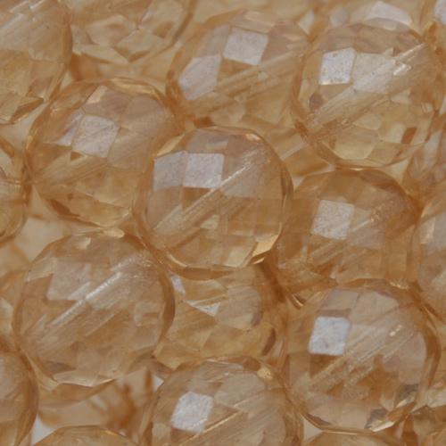 böhmische glasschliffperlen luster transparent champagne 12mm | 5st