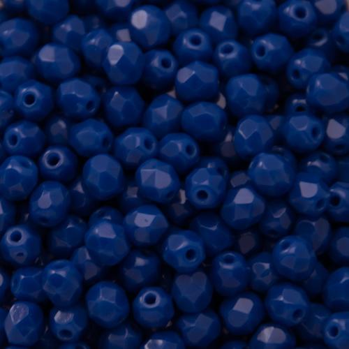 böhmische glasschliffperlen opaque cobalt blue 4mm | 50st