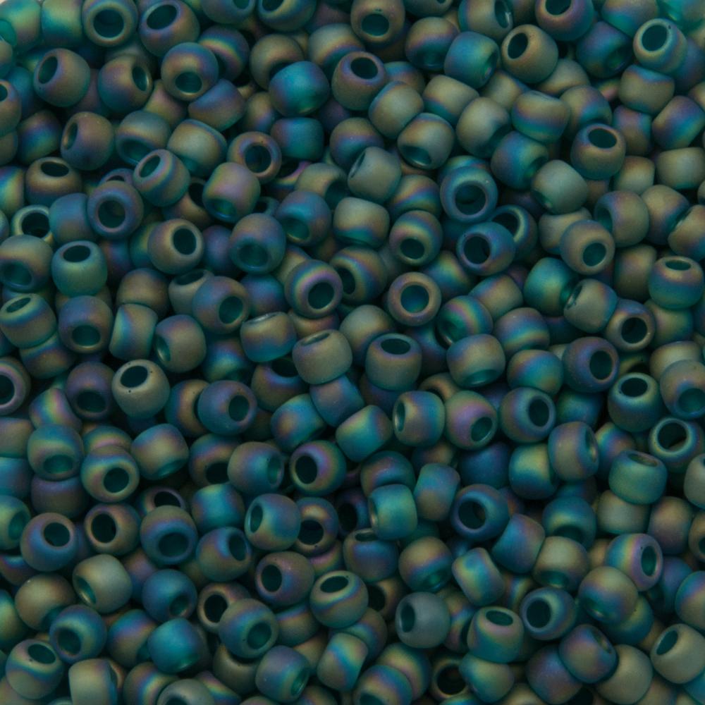 saatperlen toho 8/0 transparent rainbow frosted teal (167bdf) | 10gr