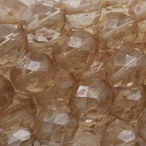 böhmische glasschliffperlen luster transparent champagne 10mm | 10st
