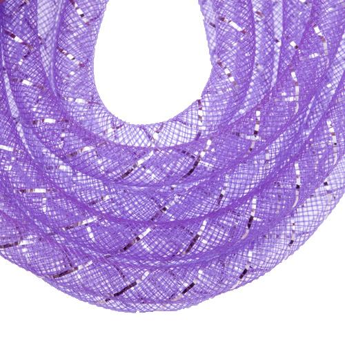 plastic net tubolar mesh - purple with silver lined 8mm | 2mt