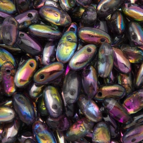 czech glass rizo beads - magic purple 6x2,5mm | 10gr