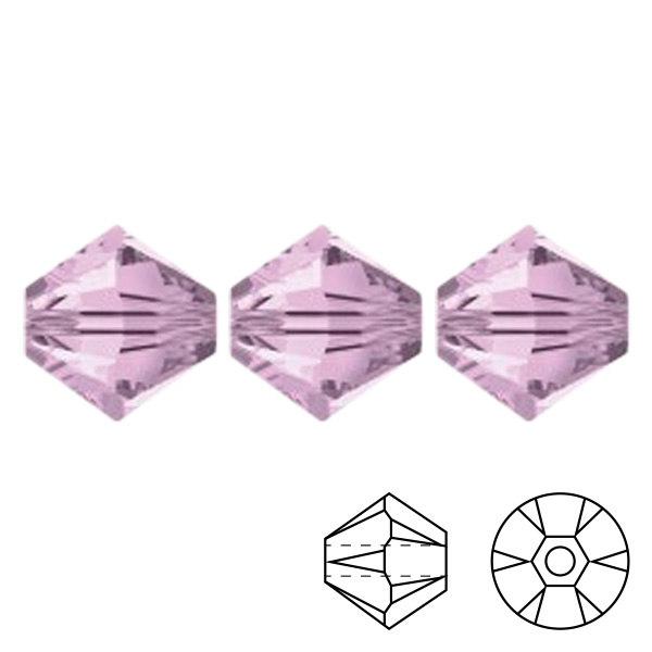 bicone (5328) rosaline 4mm | 48pc