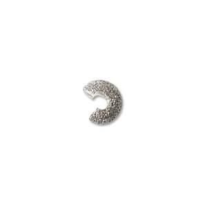silver plated stardust crimp bead cover 4mm | 24pc