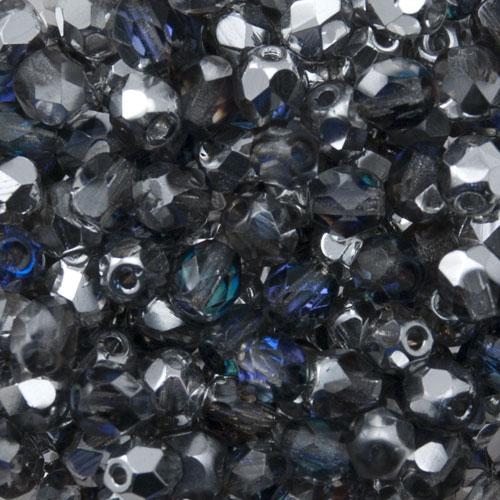 czech fire-polished round beads crystal heliotrop 4mm | 50pc