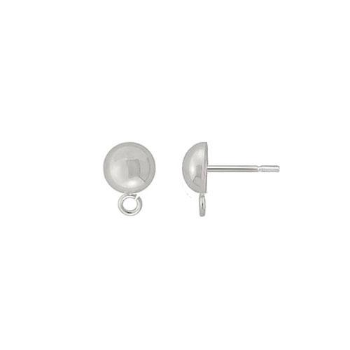 sterling silver half ball post earring 3mm | 4pc