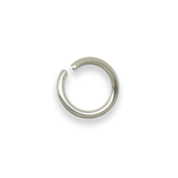 silver plated open jump ring 4mm - wire 0,7mm | 144pc