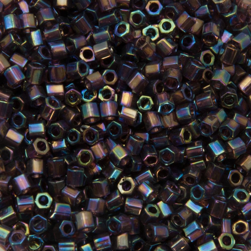hexagon toho seed beads 8/0 transparent rainbow amethyst (166c) | 10gr
