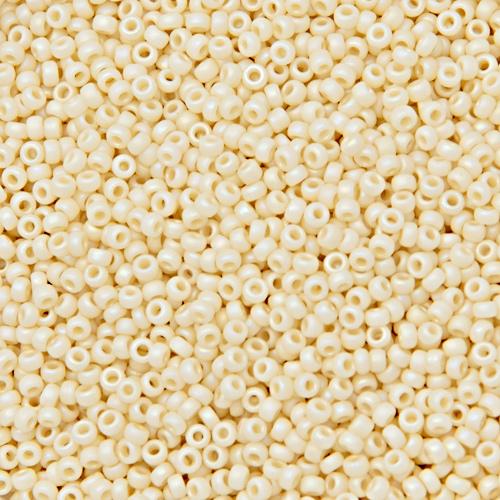 miyuki rocailles 15/0 - matte opaque cream ab (492fr) | 10gr